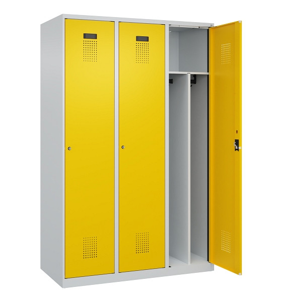 C+P Spind Evolo PLUS, 3 Abteile, 1850x1200x500mm, 7035/1023, Verschluss Zylinderschloss, 049000-32F S10028