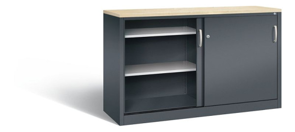 C+P Sideboard mit Schiebetüren Acurado, H1000xB1600xT500mm, Farbe: Anthrazitgrau, Bügelgriff, 2156-00 S10116