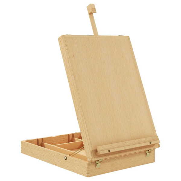HOMCOM Tischstaffelei Tischstaffelei-Box, Buchenholz, klappbar, 27 x 41,5 x 74,5 cm, Natur, 914-029V00ND