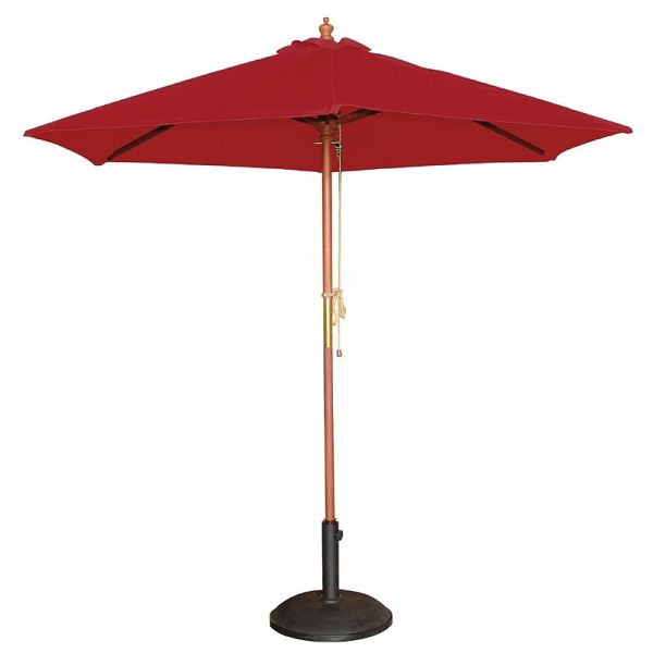 Bolero runder Sonnenschirm rot 2,5m, Flaschenzugsystem, GL304