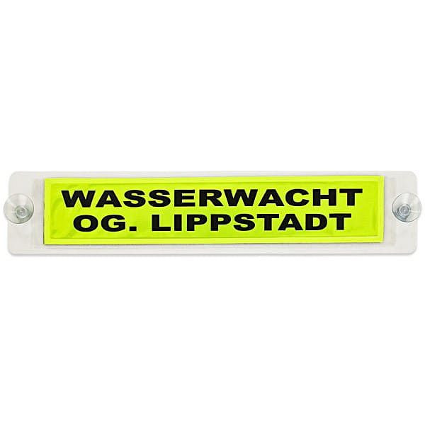 MBS Zivilschutz Reflexfix - 50x10cm - weiß mit Saugnapf und Flausch, 100211