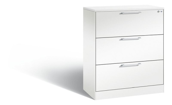 C+P Hängeregistraturschrank Asisto, H1010xB800xT435mm, Farbe: Verkehrsweiß, Bügelgriff, 146043-312 S10093