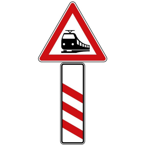 Stein HGS Bahnübergang mit dreistreifiger Bake (Aufstellung links) Nr. 156-20, 630 mm /Flachform/3mm/RA1, 156-20-113