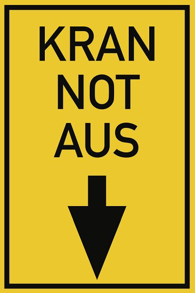 Moedel KRAN NOT AUS, Aluminium, 200x300 mm, 60403, 4060081025015