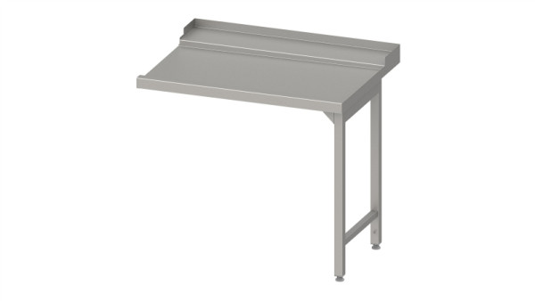 Stalgast Ablauftisch "Pro", Korbführung mit Gefälle, 2 Beine 1100x750x880mm, Anbauseite rechts, mit Aufkantung, verschweißt, VAL11712RA