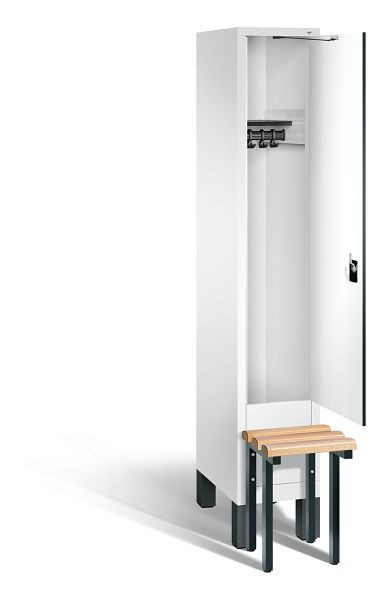 C+P Garderobenschrank Evolo, H1850xB320xT815mm, Farbe: Verkehrsweiß / Dekor Weiß, 48030-10 S10090