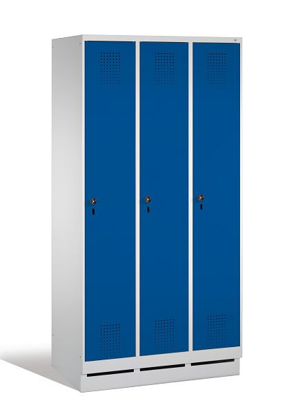 C+P Garderobenschrank Evolo, H1800xB900xT500mm, Farbe: Lichtgrau / Enzianblau, 48020-30 S10192