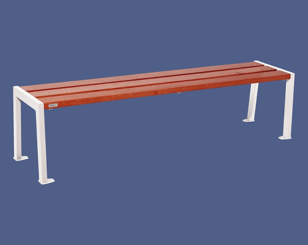 Procity Sitzbank Ohne Rückenlehne Silaos 1800 mm, Holz & Stahl, Mahagoni/RAL 9010, 209632.9010.ACAJ