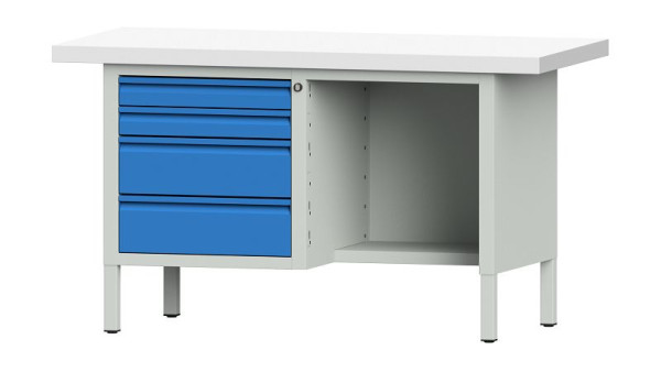 ANKE Werkbänke Kastenwerkbank, Modell 334 E, 1500 x 700 x 850 mm, RAL 7035/5012, KSP 50 mm, 510.311