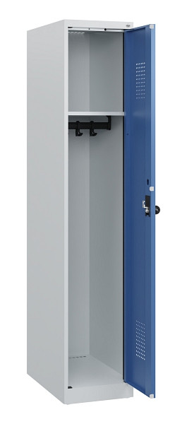 C+P Spind Evolo PLUS, 1 Abteil, 1530x300x500mm, 7035/5023, Drehriegel, 0490005-10 S10008