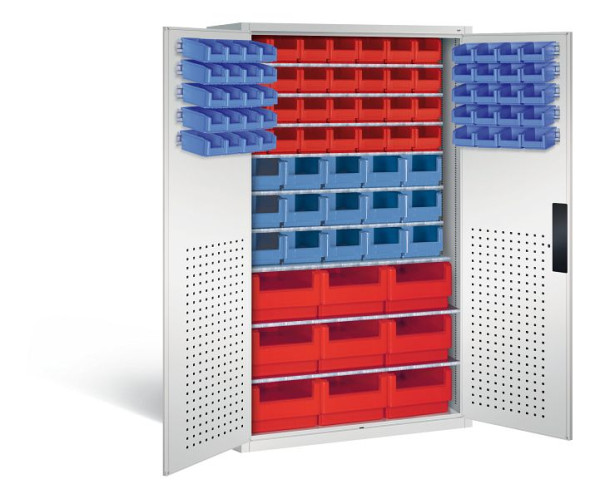 C+P Magazinschrank Serie 13, H1950xB1100xT535mm, Farbe: Lichtgrau, Muldengriff, 130276-65 S10013