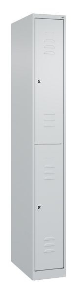 C+P Doppelstöckiger Spind Classic PLUS, 1850x250x500mm, 7035/7035, Zylinderschlösser, 080300-19 S10028