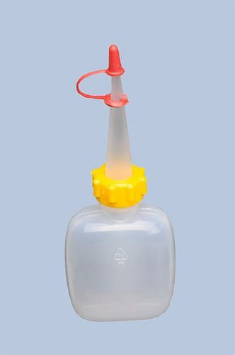 DENIOS Dosierflasche aus Kunststoff, Volumen 50 ml, oval, naturfarbend, VE: 30 Stück, 308424