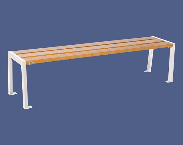 Procity Sitzbank Ohne Rückenlehne Silaos 1800 mm, Holz & Stahl, helle Eiche/RAL 9010, 209632.9010.CHEC