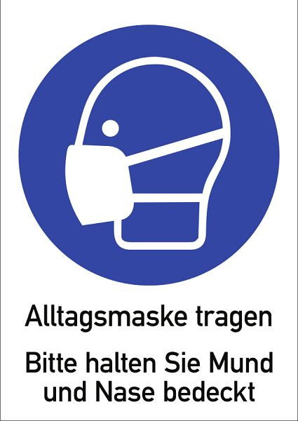 Moedel Alltagsmaske tragen, Kombischild, Folie, 210x297 mm, 104425