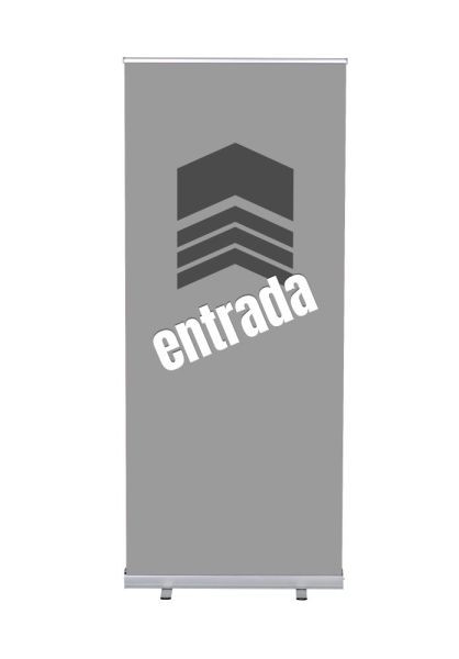 Showdown Displays Roll-Banner Budget 85 Komplettset Eingang Grau Spanisch, RBB085LSFI364