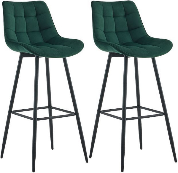 CLP Barhocker Dartford Samt, grün, VE: 2 Stück, 325341