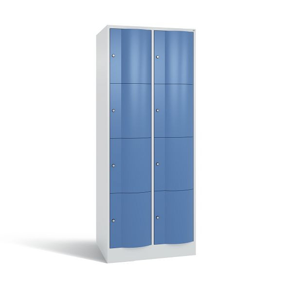 C+P XL-Schließfachschrank Resisto, 8 Fächer, H1950B772T640 mm, Grau/Fernblau, 8470-273 S10044