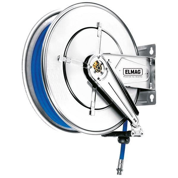 ELMAG Industrie Schlauchaufroller Edelstahl '303/31' für Wasser 130°C, 12 m, 5/16', 200 bar, 43029