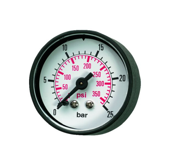 Prevost Rundes Manometer Ø 50 mm waagrecht, Skalenteilung= 0 - 40 , Werkstoff= Plexiglas-Skala, MT RA4050