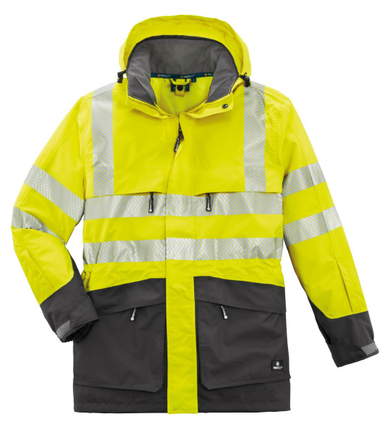 4PROTECT Warn-Wetterschutz-Jacke TAMPA, leuchtgelb/grau, Größe: XS, VE: 5 Stück, 3415-XS