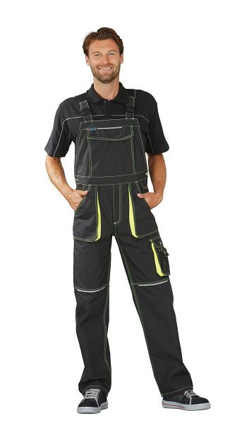 Planam Basalt Neon Latzhose, anthrazit/gelb, Größe 27, 6230027