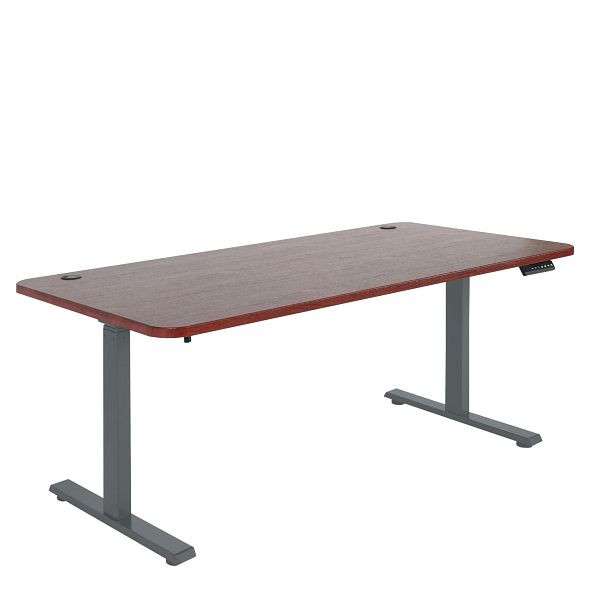 Mendler Schreibtisch HWC-D40, Computertisch, elektrisch höhenverstellbar 160x80cm 53kg, Kirsch-Dekor, anthrazit-grau, 75751+75748