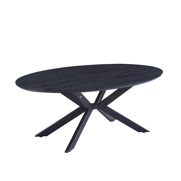 HOME DELUXE Esstisch Oval AVENTIS inklusive Sternfuß - 200 x 120 cm Dark Oak, 58360