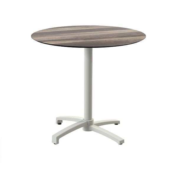 Feros X Cross Terrassentisch Sand gestell + Tropical Wood HPL Tischplatte Ø70 cm, 110091270