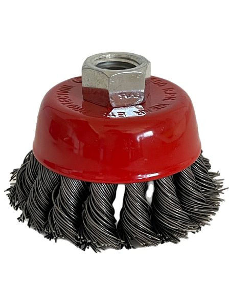 VaGo-Tools Topfbürsten Drahtbürste 65mm Bürste gezopft Winkelschleifer & Flex, VE: 24 Stück, 09-003x24_xv
