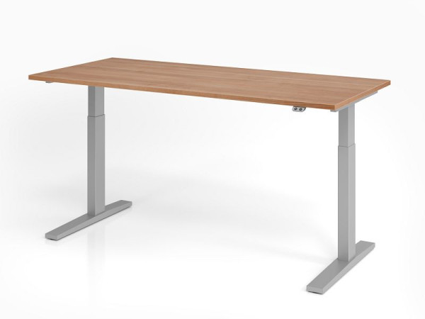 Hammerbacher Schreibtisch XMKA19, 180 x 80 cm, Platte: Nussbaum, 25 mm dick, ABS-Dickkante, Rechteckform, VXMKA19/N/S
