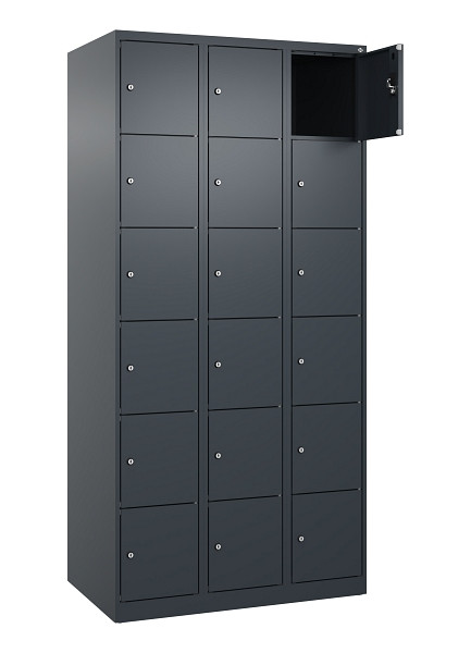 C+P Schließfachschrank Evolo PLUS, 18 Fächer, 1850x900x500mm, 7016/7016, 049000-306 S10016