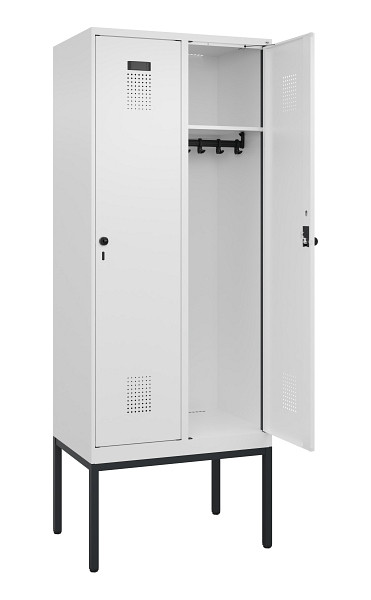 C+P Spind Evolo PLUS, Gestell, 2 Abteile, 2120x800x500mm, 9016/9016, Verschluss Drehriegel, Ablageböden 2, 0490307-22 S10020