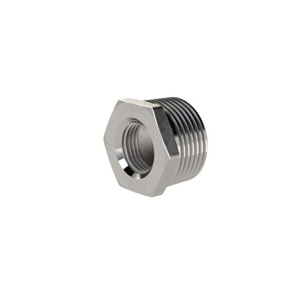 Riegler Reduziernippel, R 1/4 AG, Rp 1/8 IG, SW 15, ES 1.4408, 118412