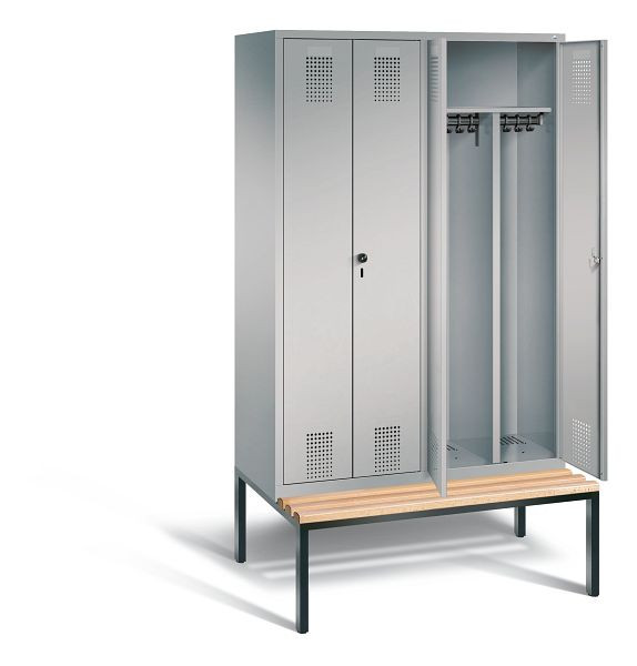 C+P Schwarz-Weiss-Spind Evolo, H2090xB1190xT815mm, Farbe: Weißaluminium, 48052-40 S10145