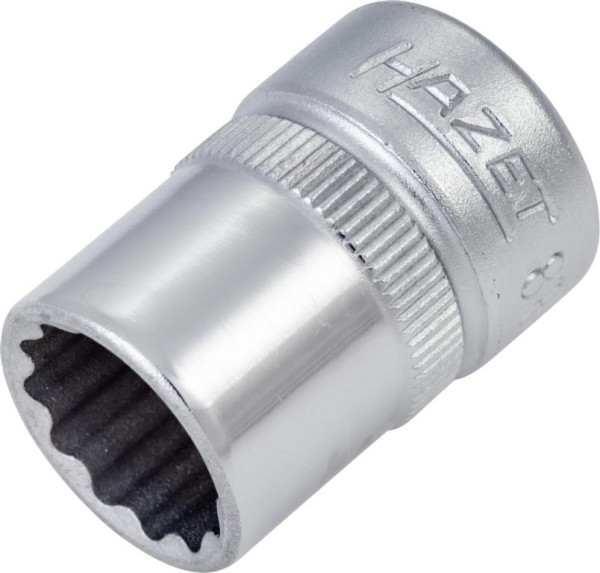 Hazet Steckschlüsseleinsatz, Doppelsechskant, Vierkant hohl 10 mm (3/8 Zoll), 12 mm, Mit Rändelung, 880Z-12