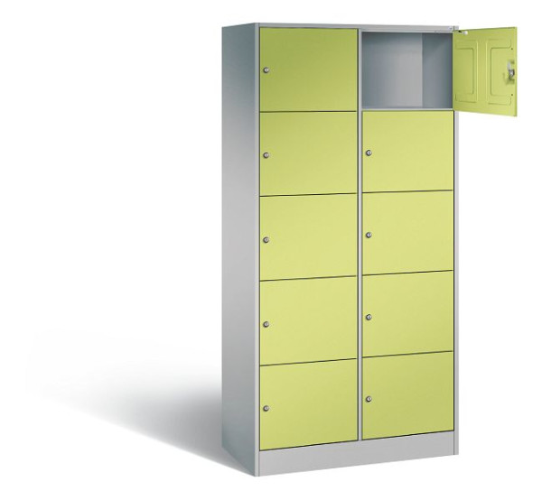 C+P Schließfachschrank Serie 8070, H1950xB900xT480mm, Farbe: Weißaluminium / Viridingrün, 82700-20 S10373