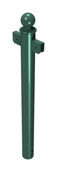 Schake Rabattengeländer mit Querholm aus Flachstahl, Standpfosten, Mittelpfosten, 40674B