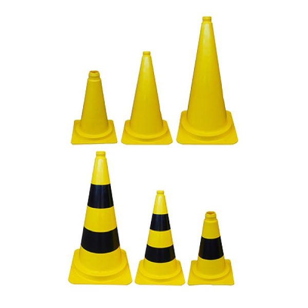 Stein HGS Leitkegel gelb, 750 mm / 3,22 kg, mit schwarzen (Folien-)Streifen, 34961