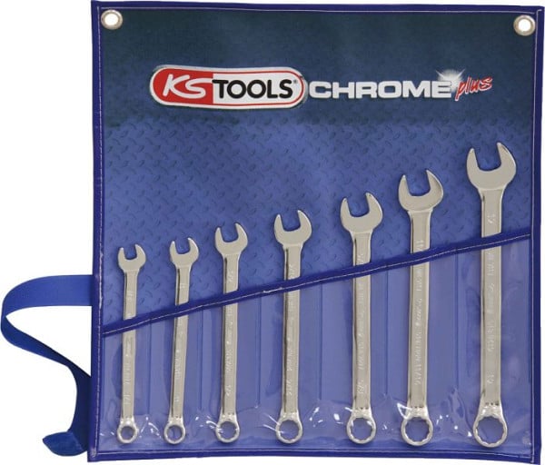 KS Tools CHROMEplus Ringmaulschlüssel-Satz, abgewinkelt, 7-teilig Zoll, 518.3020