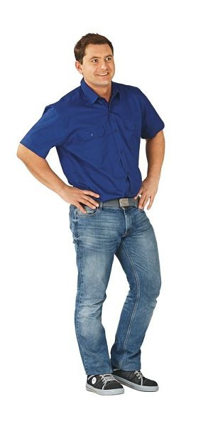 Planam Hemden Köperhemd 1/4 Arm, dunkelblau, Größe 45/46, 0418045