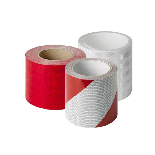 Stein HGS Reflexfolie für Stilpoller und Sperrpfosten, Meterware, rot/weiß, rechtsweisend, nach DIN 4844, 40110