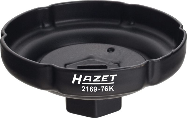 Hazet Ölfilter-Schlüssel, Vierkant hohl 12,5 mm (1/2 Zoll), Rillenprofil, 85 mm, 2169-76K