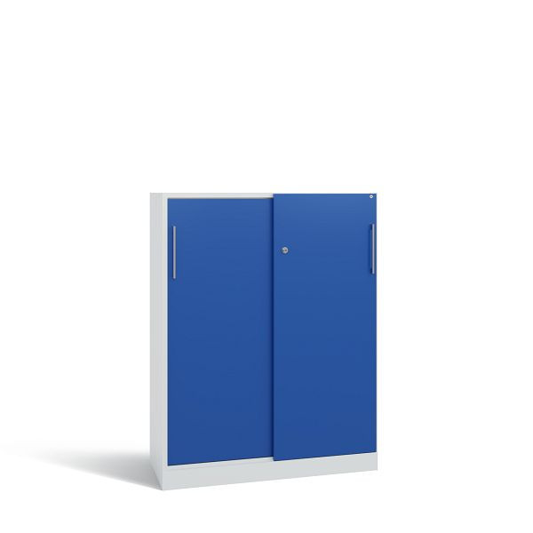 C+P Schiebetürenschrank Asisto, H1310xB1000xT435 mm, Grau/Enzianblau/DBS Hellgrau, 142032-000 S10179