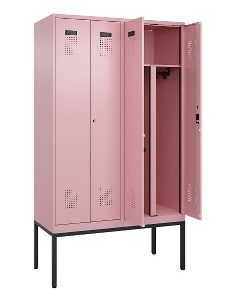 C+P PSA Doppel-Spind Evolo PLUS, Gestell, 4 Abteile, 2120x1200x500mm, 3015/3015, Zylinderschloss, 0490327-40P S10051