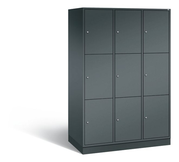 C+P XL-Schließfachschrank Intro, 9 Fächer, H1950B1220T590 mm, Anthrazit, 8370-303 S10123