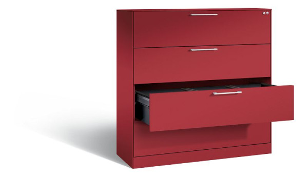 C+P Hängeregistraturschrank Asisto, H1310xB1200xT435mm, Farbe: Rubinrot, Bügelgriff, 146021-413 S10137
