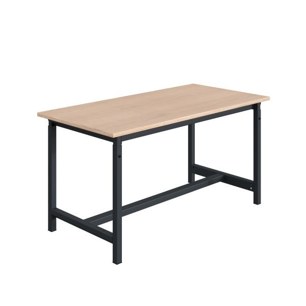 SOFAME PTH Werkbank, mechanisch höhenverstellbar, B 1800 x T 750 x H 780 bis 1060 mm, Multiplex-Arbeitsplatte 40 mm, Anthrazitgrau RAL 7016, W010020245GA