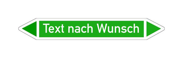 Schilder Klar Rohrleitungskennzeichen Wasser-Text nach Wunsch, 187x26 mm Folie selbstklebend, 30100/61
