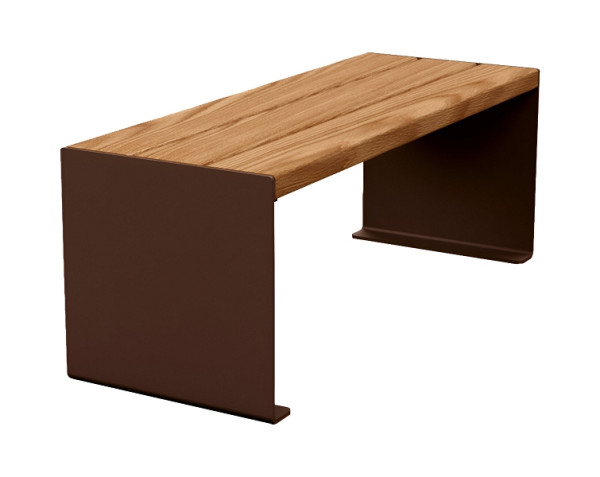 Procity Sitzbank Kube, 1200 mm, Stahl & Holz Ohne Rückenlehne, helle Eiche/RAL 8017, 306390.8017.CHEC
